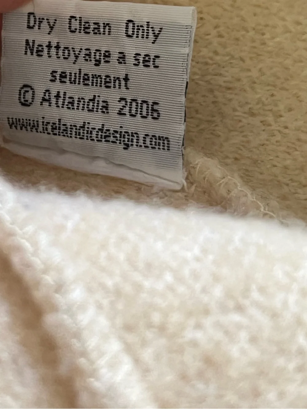 Icelandic Design Yellow Boiled Wool Blend Zip Front Cardigan Medium